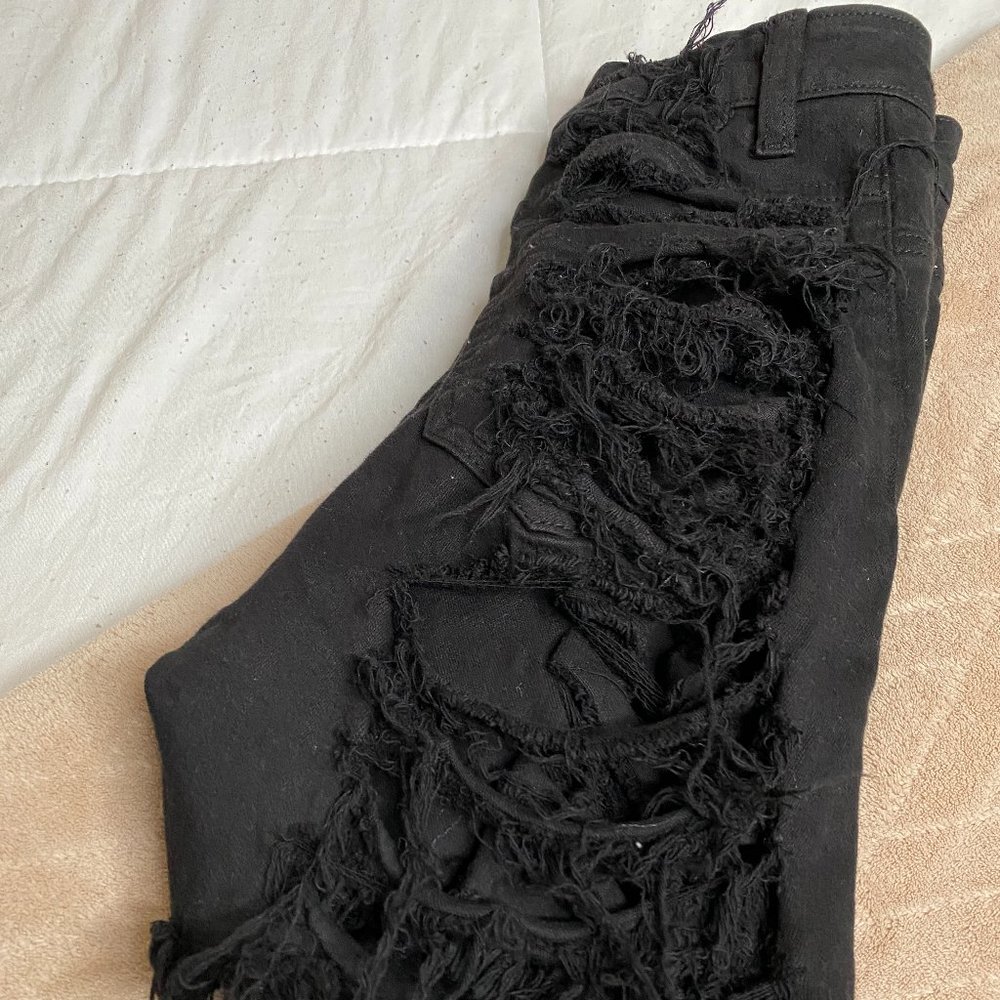 Black Distressed Shorts
